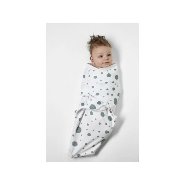 Meyco Dots Swaddle Inbakerdoek Stone Green 4-6 Mnd - Image 4