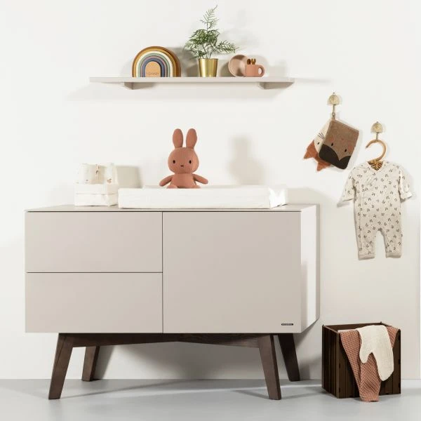 Kidsmill Sixties Babykamer Oatmeal / Walnoot | Bed 60 X 120 Cm + Commode - Image 3