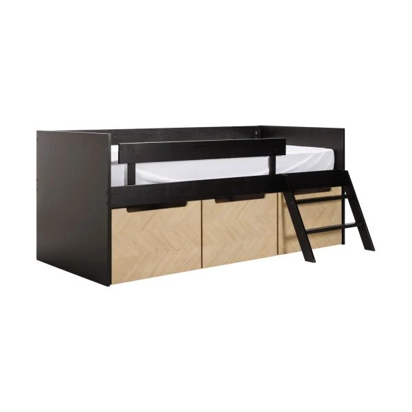 Europe Baby Beau Bedbank - Zwart / Naturel - 90 X 200 Cm - Image 2