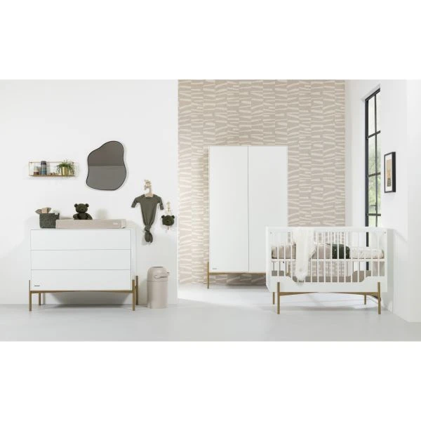 Kidsmill Boutique Babykamer Wit / Bras | Bed 60 X 120 Cm + Commode - Image 2
