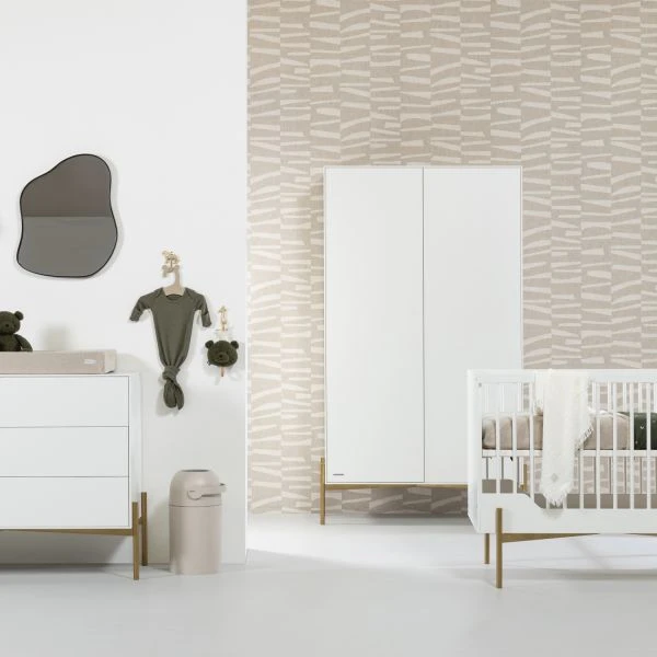 Kidsmill Boutique Babykamer Wit / Bras | Bed 60 X 120 Cm + Commode