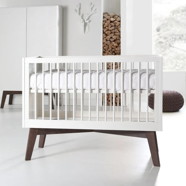 Kidsmill Sixties Babybed Wit Mat / Walnoot 70 X 140 Cm - Image 4