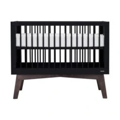 Kidsmill Sixties Babybed Zwart Mat / Walnoot 60 X 120 Cm