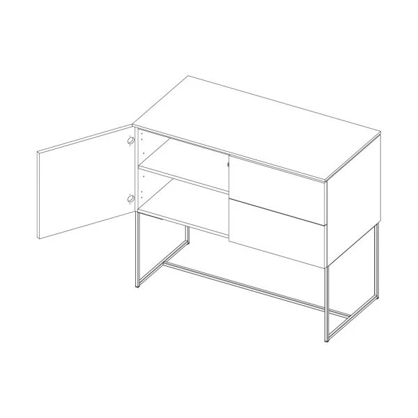 Kidsmill Modular 2 Commode 1D / 2L Mat Zwart - Zwart - Mat Zwart - Image 2