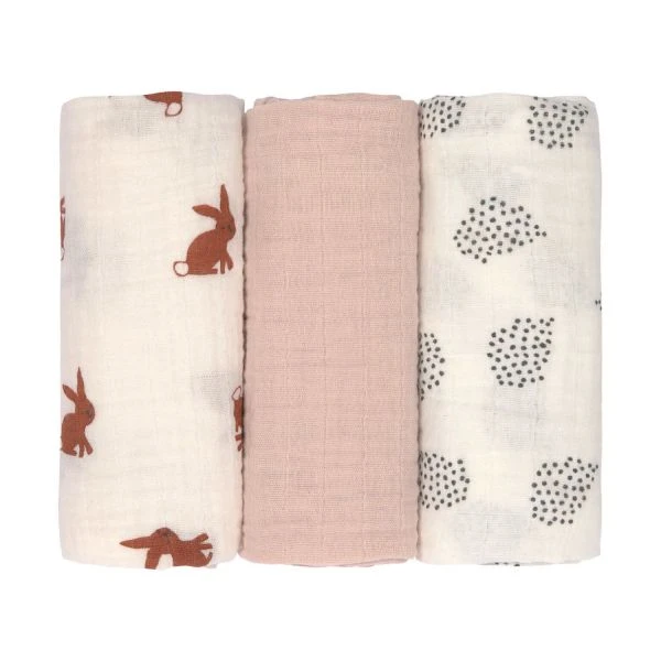 Laessig Little Forest Rabbit Swaddle 3 Stuks - Image 2