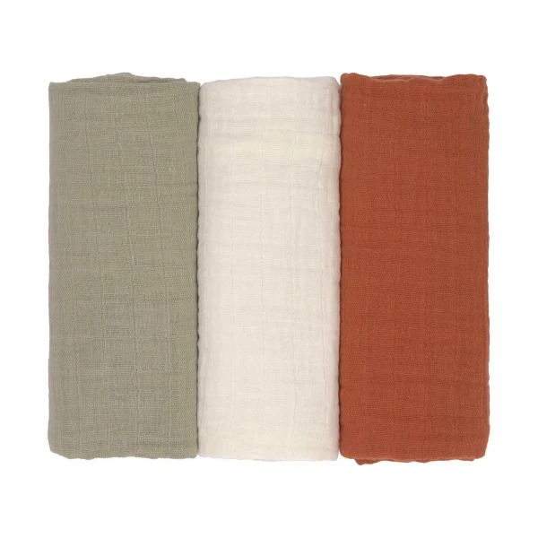 Laessig Swaddle Olive/Milky/Rust 3 Stuks - Image 2