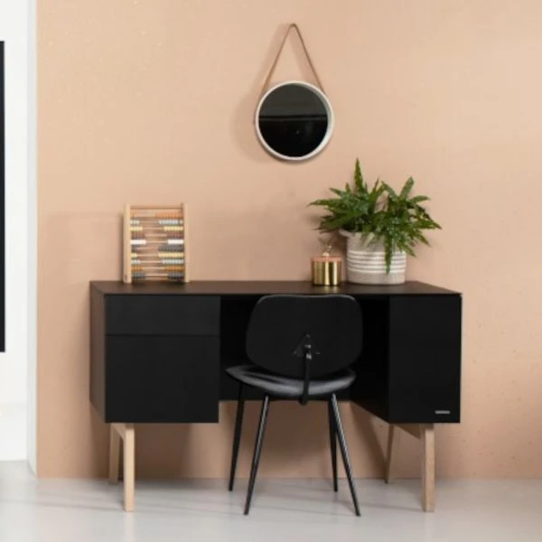 Kidsmill Sixties Bureau Zwart Mat / Eiken - Image 2