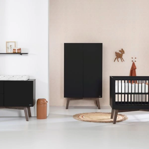 Kidsmill Sixties Babybed Zwart Mat / Walnoot 60 X 120 Cm - Image 4