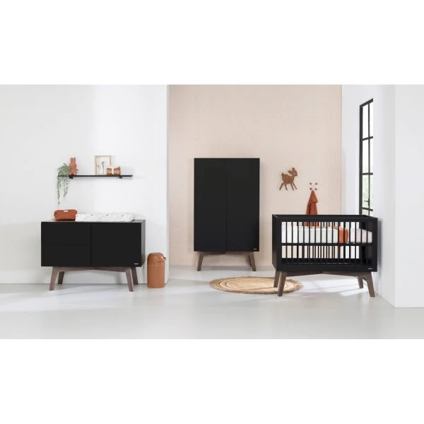 Kidsmill Sixties Babybed Zwart Mat / Walnoot 60 X 120 Cm - Image 5