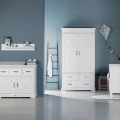 Kidsmill Savigno Babykamer Wit Met Kruis | Bed 60 X 120 Cm + Commode